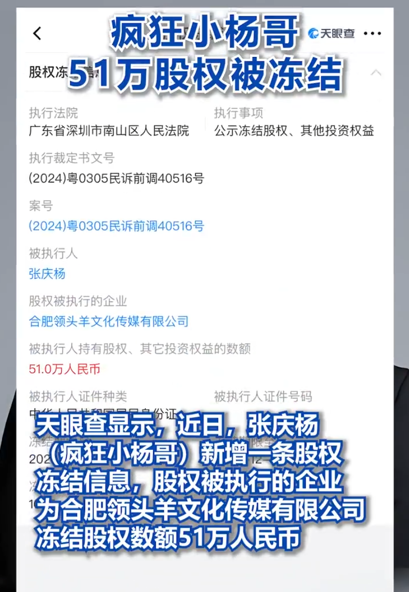三只羊小杨哥被冻结51万股权？浅蓝自曝老婆是播音系高材生__三只羊小杨哥被冻结51万股权？浅蓝自曝老婆是播音系高材生